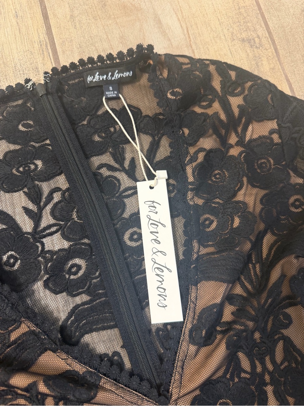 For Love & Lemons Black Sheer Floral Lace Maxi Dress - Picture 3 of 5